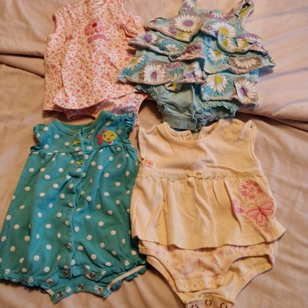 Bundle of 4 one-piece 3 Mo. Summer Outfits